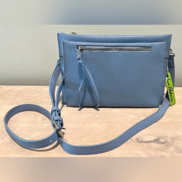 Sam Edelman Cornflower Blue Leather Maise Multi Compartment Crossbody NWT - Picture 1 of 15